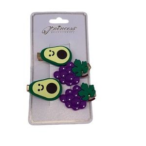 Girls Avocado and Grape Hair Clip